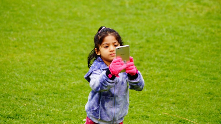 Child on her phone