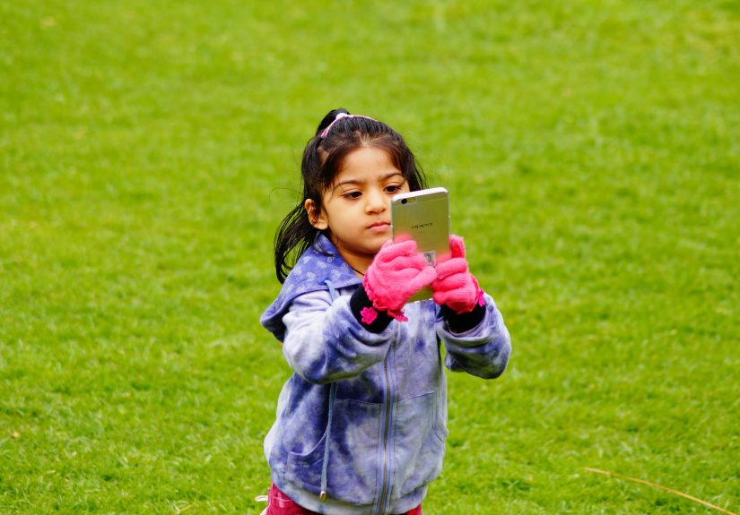 Child on her phone