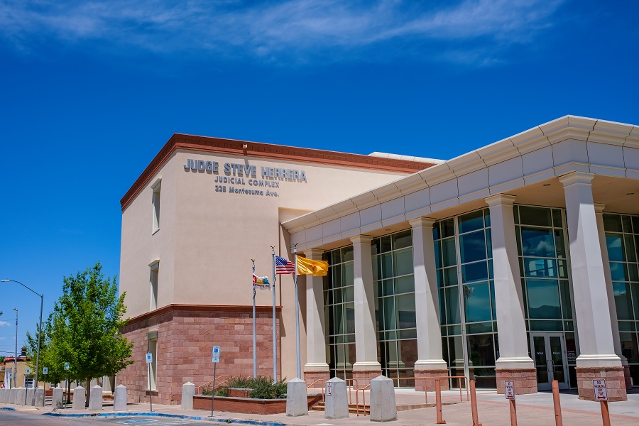 Santa Fe, NM, USA - May 17, 2025: Judge Steve Herrera Judicial Complex in Downtown Santa Fe