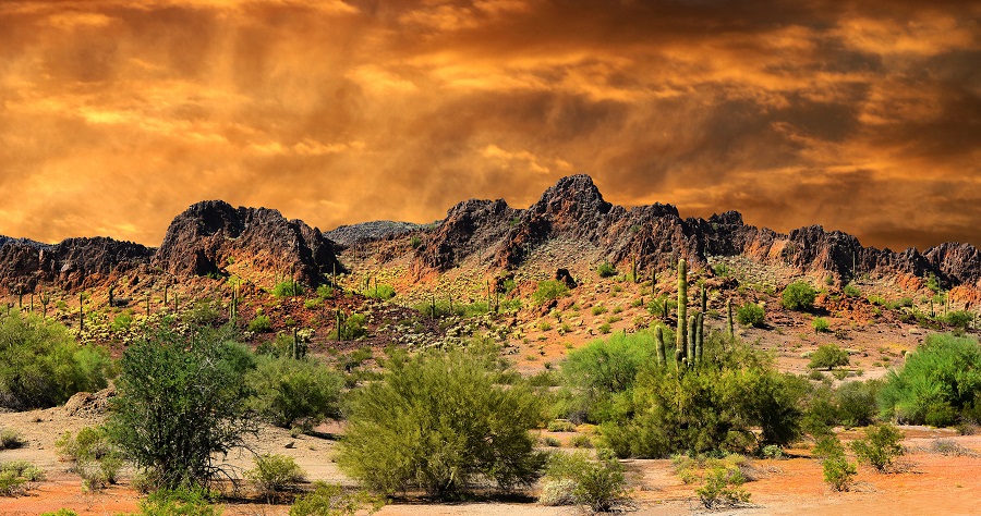 Beautiful all natural Image of Cloud formations and rocky Mountains near the Border of New Mexico and mexico
