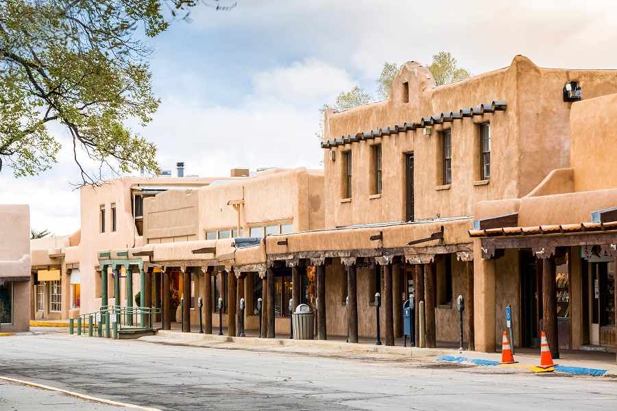 Buildings in Taos, which is the last stop before entering Taos Pueblo, New Mexico.
