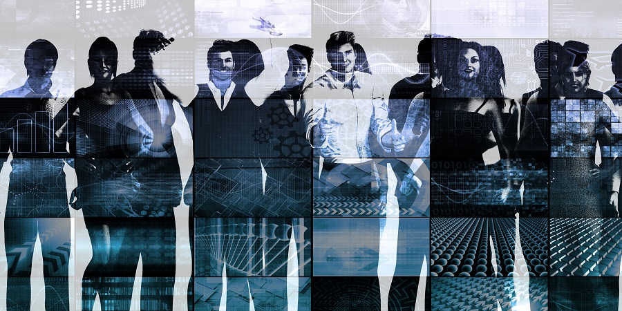 Motivated Workforce and Staff Employees Smiling Art