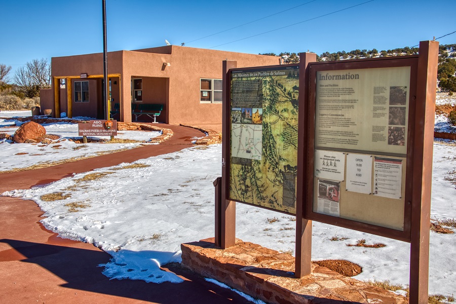 Mountainair, New Mexico, United States 1-17-21 Remote National Monument with remains of Native American buildings