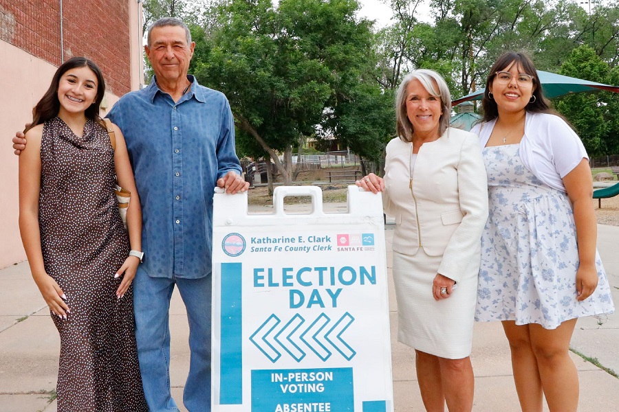Governor Michelle Lujan Grisham with husband, entrepreneur Manuel Cordova.