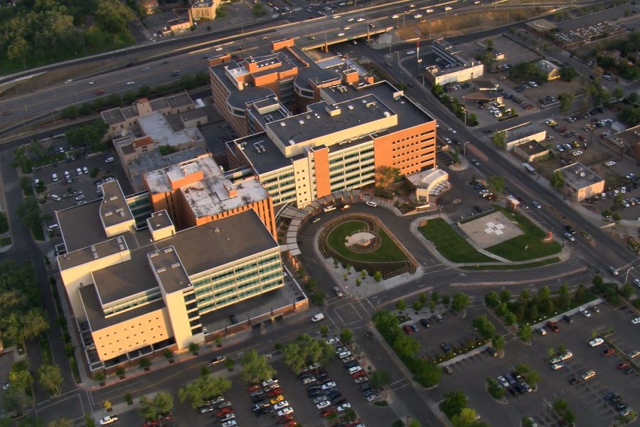 Orbiting Presbyterian Hospital in Albuquerque. Shot in 2008.