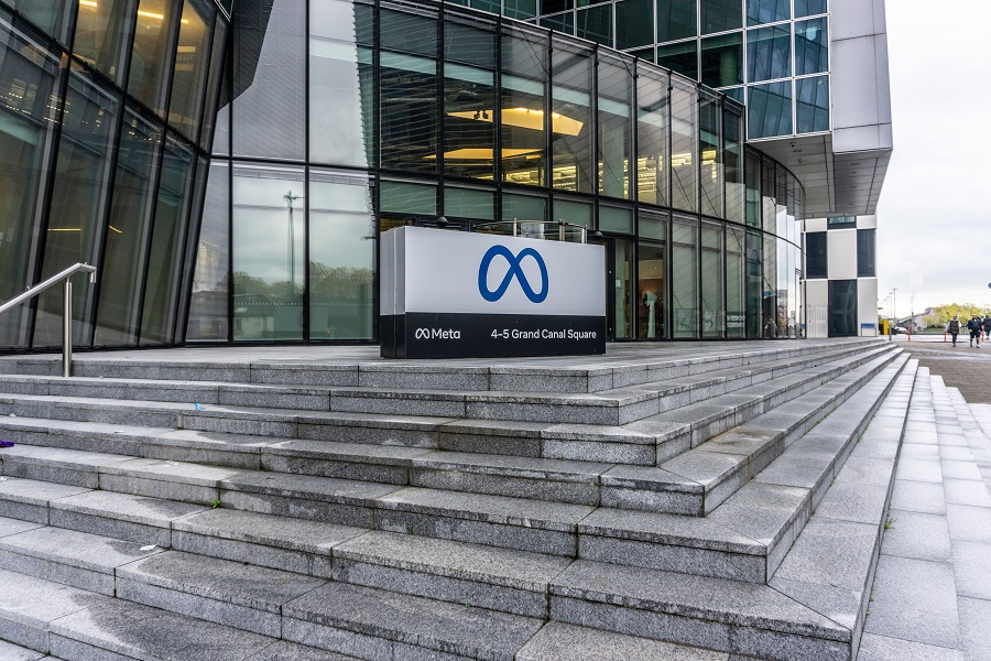 The office of Meta, (formerly called Facebook) in Grand Canal Square, Dublin, Ireland.