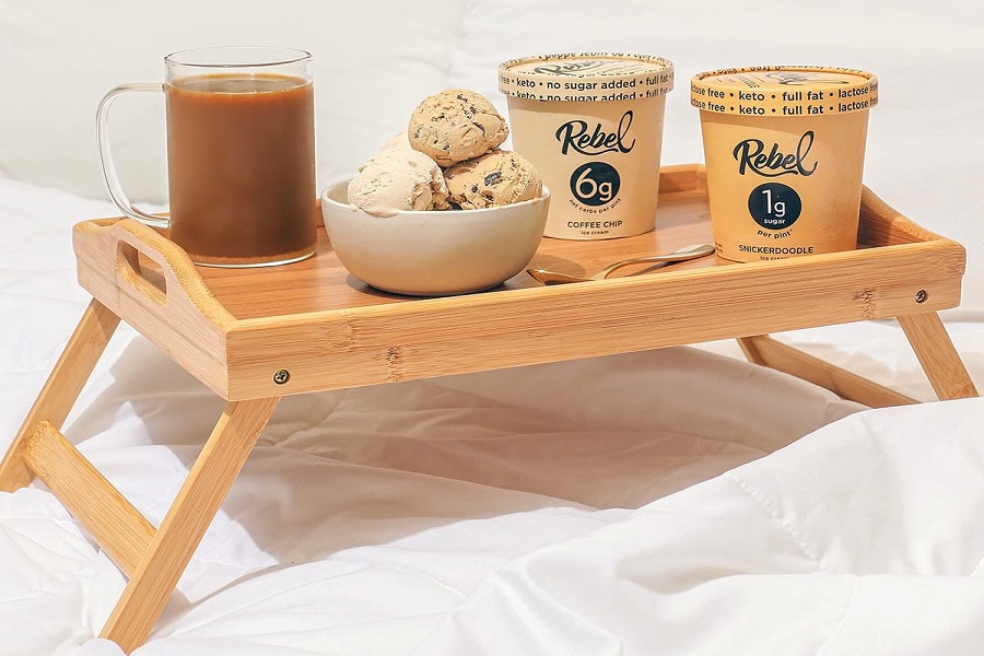Rebel ice cream served on bed