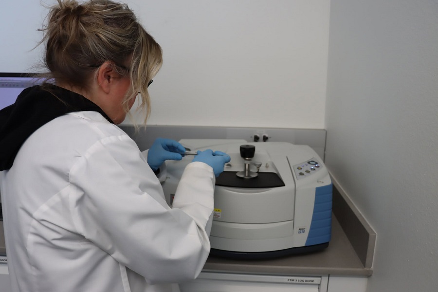 A forensic scientist at work