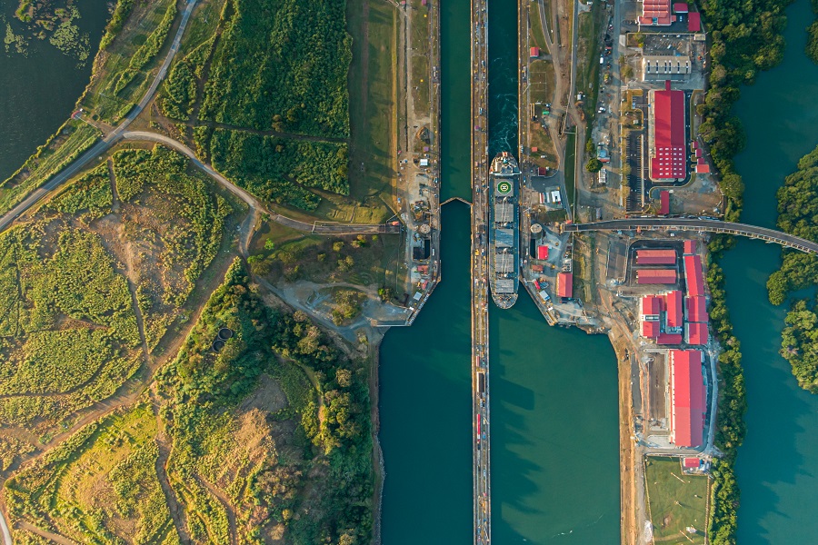 Beautiful aerial view of the Beautiful aerial view of the Panama