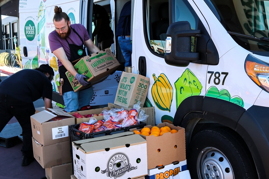 food bank workers