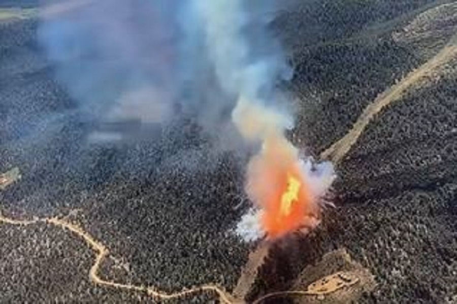 aerial view of the fire